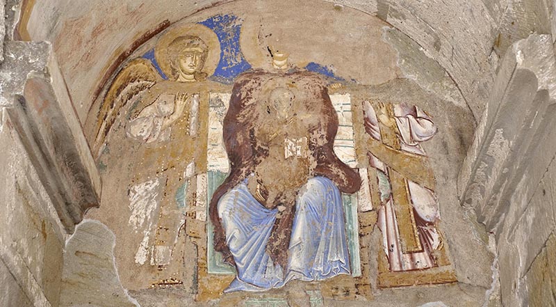 Peinture murale la Vierge à l'Enfant, XIIe siècle