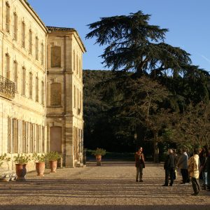 Photo d'une visite guidée sur la grande façade