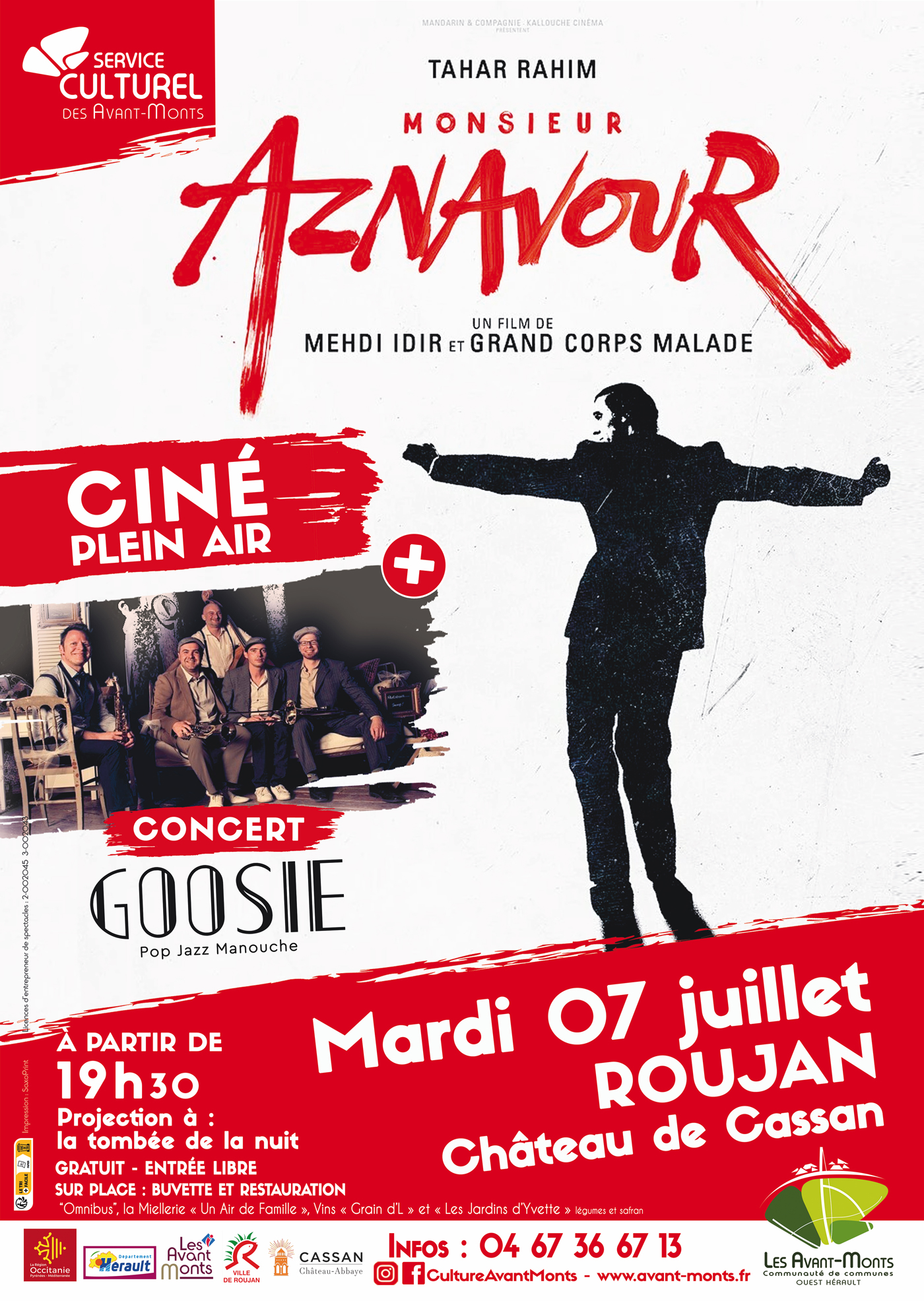 affiche ciné plein-air et concert