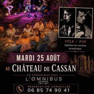 diner concert de l'omnibus au Château Abbaye de Cassan